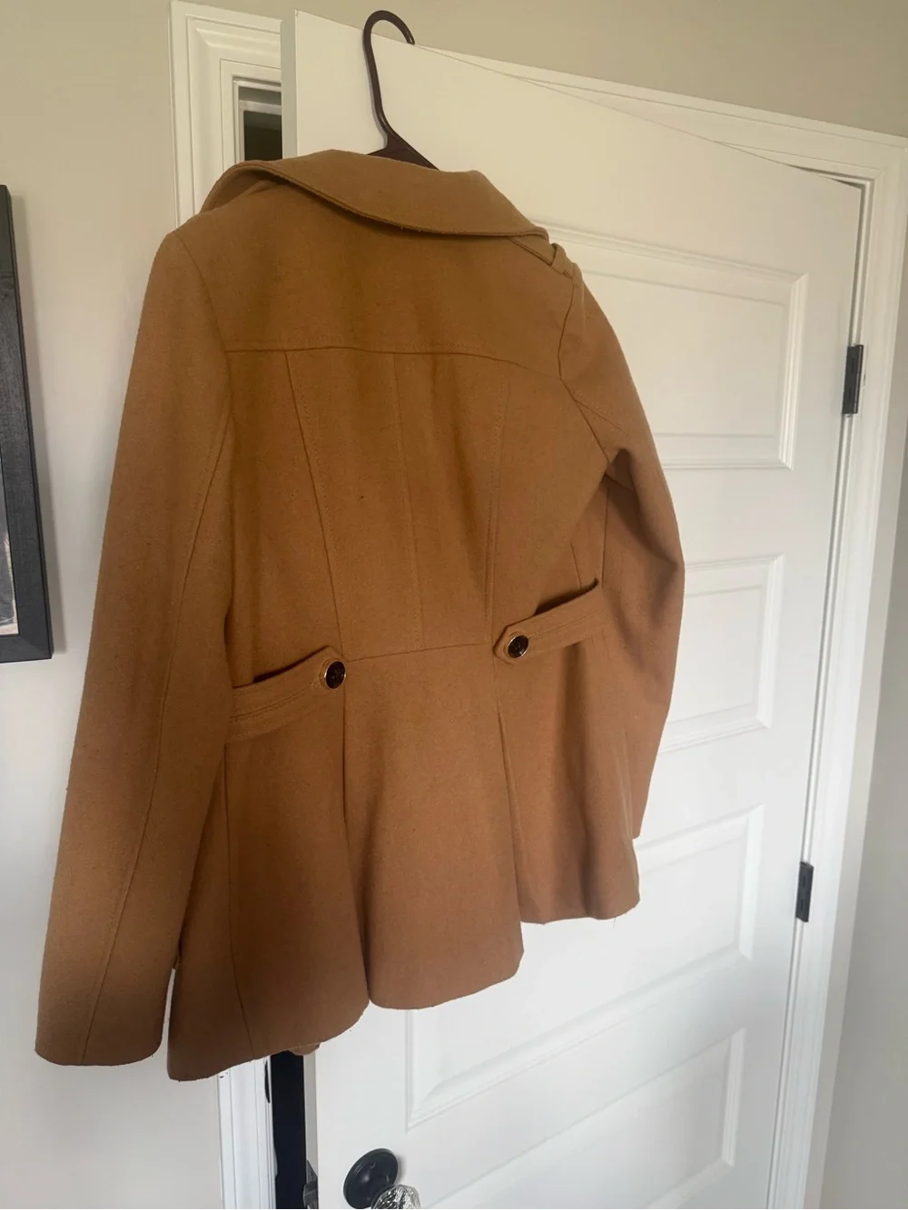 Michael Kors Double-Breasted Peacoat in Camel